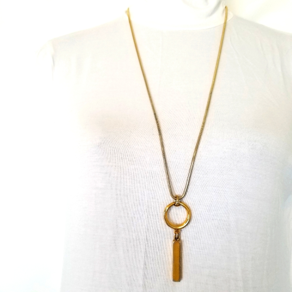 ✅#1021 Preowned RARE Gold Tone Metal 32.5" Necklace